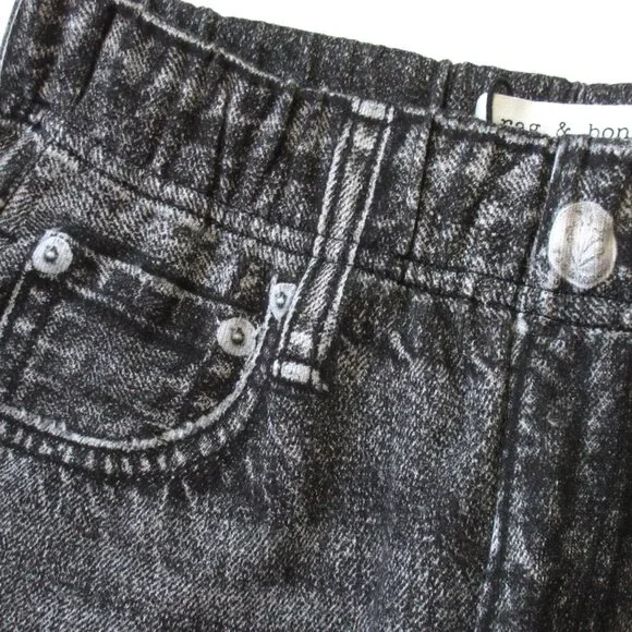 NWT rag & bone Miramar Jogger in Black Magic Photo Print Faux Jean Sweatpant XXS - Picture 3 of 9